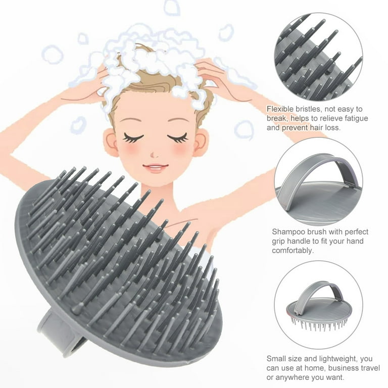 masser Fodgænger Besøg bedsteforældre Shampoo Brush Comb Anti-Dandruff Anti-skid Hairbrush Scalp Massage Comb  Body Hair Shower Cleaning Tool - Walmart.com