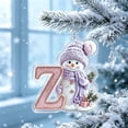 thumbnail image 6 of Purple Snowman Letter Ornament, Flat Acrylic Single Initial Pendant, Xmas Snowman Letter Hanging Decor for Christmas Tree, 6 of 7