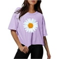 thumbnail image 1 of Funicet Vêtements d'Entraînement pour Femmes, Vêtements d'Entraînement pour Femmes, Femmes Épaules Tombantes Col Rond T-Shirts Courts Surdimensionnés, T-Shirts pour Femmes, 1 of 5
