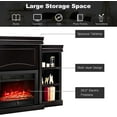 thumbnail image 4 of 70" Mantel Fireplace, 750W/1500W Electric Fireplace w/Mantel & Built-in Bookshelves, 28.5-Inch Electric Fireplace w/Remote Control, 1-8H Timer, Adjustable Flame Brightness & Color (Black)，Fireplace, 4 of 7