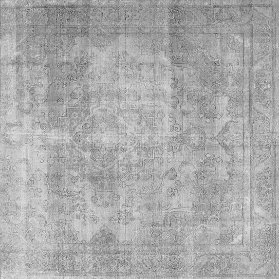 Ahgly Company Indoor Square Persian Gray Traditional Area Rugs, 7' Square