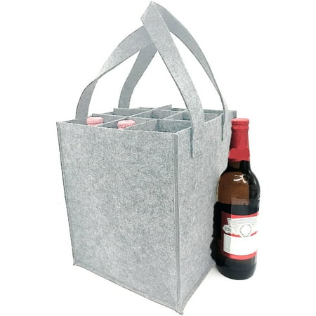 

Wine Carrier Bags Felt Reusable Grocery Bags for Travel Camping and Picnic Perfect Wine Lover Gift