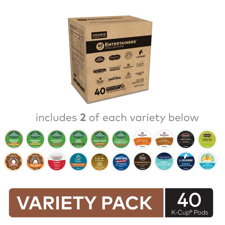 Keurig Entertainers' Collection K-Cup Coffee, Tea, and Cocoa Pods