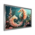 thumbnail image 2 of Designart "Coral Dream of Seahorse in Pink" Animals Framed Wall Art Decor - Modern Farmhouse Pink Seahorse Bedroom Framed Canvas Wall Art, 2 of 6