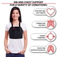 thumbnail image 4 of ORTONYX Sternum and Thorax Support Chest Brace for Men and Women - Brocken Fractured, Dislocated Cracked Ribs - Open Heart Surgery Recovery - HB5251/Black/Medium, 4 of 9