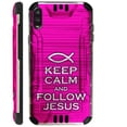 thumbnail image 1 of WORLD ACC Silver Guard Phone Case Compatible with TCL A2X Brushed Metal Texture Hybrid TPU Cover (Pink Follow Jesus), 1 of 1