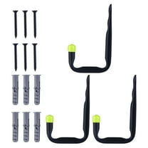 Tineasur Black Steel Heavy Duty Garage Hooks with Arm Protector for Warehouse Organization