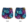 thumbnail image 5 of Picia Colorful Tropical Leaves Pattern Women's 2 in 1 Athletic Running Shorts High Waisted Workout Casual Gym Sweat Shorts with Comfy Liner Zipper Pockets-X-Large, 5 of 9