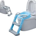 thumbnail image 1 of Asiento de Entrenamiento para Baño con Escalera Antideslizante - Asiento Entrenador para Baño Niño, Taburete Plegable Infantil para Taza, con Acolchonado, Asiento Ergonómico Rosa, A, Cojín Duro, 1 of 8