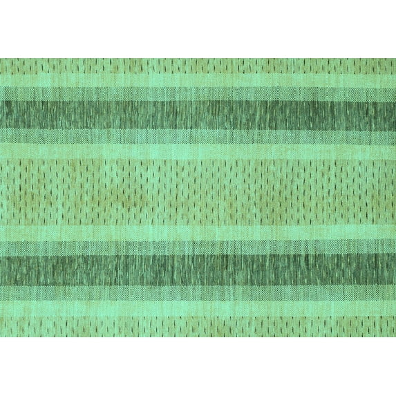 Ahgly Company Machine Washable Indoor Rectangle Abstract Turquoise Blue Modern Area Rugs, 4' x 6'