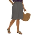 thumbnail image 5 of SwiftWear Women's Plus-Size Cotton Linen Shorts Knee Length Baggy Bermuda Shorts Elastic Waist with Pocket Summer Casual Shorts​, 5 of 8