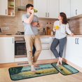 thumbnail image 6 of 2-Piece Kitchen Mat Set Non Slip Washable Floor Mats Decorative Rugs for Kitchen Sink Laundry Black Cat Walking Fields, 6 of 7