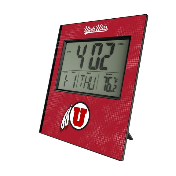 Keyscaper Utah Utes Cross Hatch Digital Desk Clock
