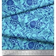 thumbnail image 2 of Soimoi Silk Fabric Leaves & Floral Artistic Printed Fabric 1 Yard 42 Inch Wide, 2 of 3