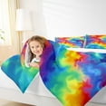 thumbnail image 4 of Manfei Watercolor Tie Dye King Size Comforter Sets,Modern Aesthetic Art Bedding Comforter Set,Yellow Blue Orange Bedding Set For Child,Super Cozy Room Decor,3 Pieces, 4 of 8