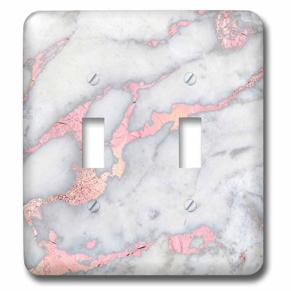 3dRose, Image of Chic Trendy Rose gold Glitter Veins Marble Agate Rock Quartz, double toggle switch