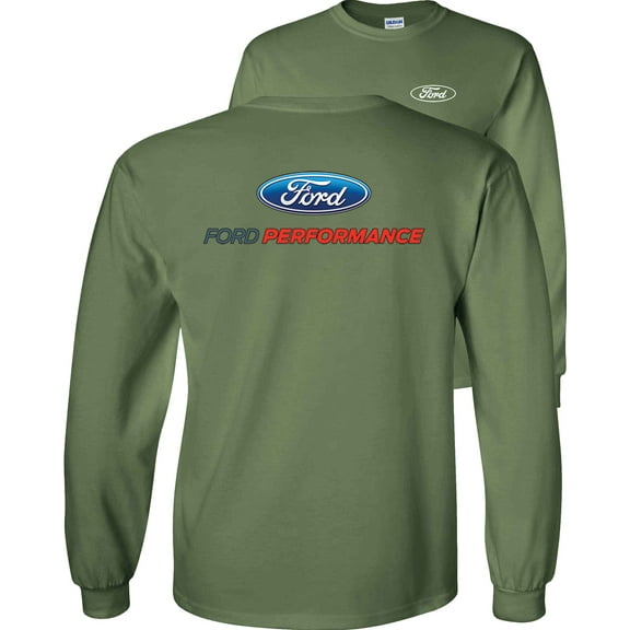 Fair Game Ford Performance Logo Long Sleeve Shirt GT Racing Design-Military Green-Small
