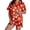 Z127-Red, variant on Halloween Matching Set Satin Silk Relaxed Breathable Spider Pumpkin Print Halloween Pumpkin Set Button Up Shirt and Shorts Sleepwear 2 Piece Satin Pjs Sets