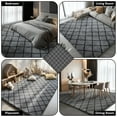 thumbnail image 6 of Pentantan Shag Area Rug, 8’ x 10’ Grid Soft Fluffy Indoor Rugs for Living Room Bedroom Carpet, Gray & Black, 6 of 8
