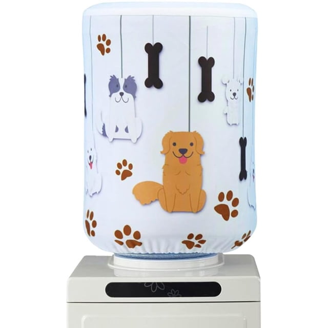 Housse Anti-Poussière pour Baril Distributeur d'Eau de 5 Gallons, Housses de Protection pour Seau d'Eau en Tissu Extensible, Housse de Bouteille d'Eau Élastique Réutilisable Adaptée pour la Maison, l'Hôtel et le Restaurant (Chien)
