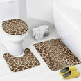 thumbnail image 4 of Giraffe Pattern Shower Curtain Sets Non-Slip Rugs Bath Mat Toilet Cover U Shaped Mat 4 Pcs, 4 of 6