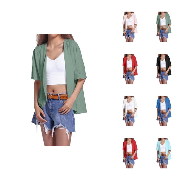 Women Kimono Cardigan Solid Color Summer Loose Cover Ups Casual Lightweight Blouse Beach Boho Shawl Tops Cardigan Sweaters for Women