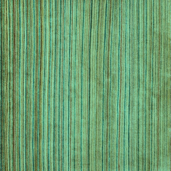 Ahgly Company Machine Washable Indoor Square Abstract Turquoise Blue Modern Area Rugs, 6' Square