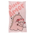 thumbnail image 1 of Cobija Manta Frazada Juana Gallo Diseño De Dinosaurio Amor Pareja Rosa Ultra Suave Y Ligera, 1 of 5