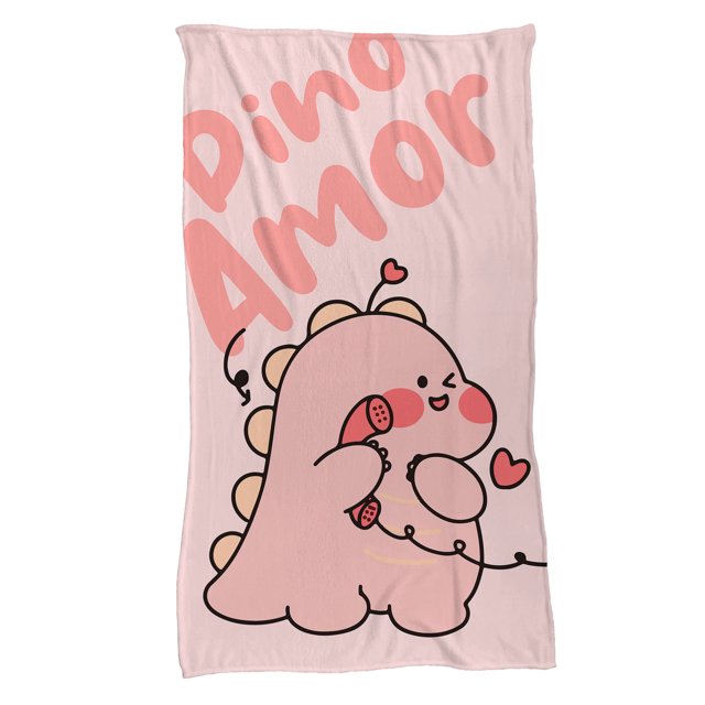 Cobija Manta Frazada Juana Gallo Diseño De Dinosaurio Amor Pareja Rosa Ultra Suave Y Ligera