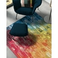 thumbnail image 6 of Unique Loom Outdoor Modern Collection Area Rug - Glide (5' 1" x 8' Rectangle Multi/Blue), 6 of 9