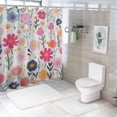 thumbnail image 7 of Creowell Flowers Modern 100% Polyester Waterproof Shower Curtain for Country Cottage & Farmhouse Bathroom Decor with Hooks 60x72, 7 of 7