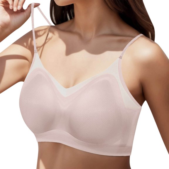VFRGHD Bras For Women Comfort Seamless Bra Camisole Bralette Sports U-Shaped Back Breathable Mesh Wireless Everyday Brassieres Everyday T Shirts Bra