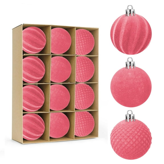 8 Pcs 3.6" Christmas Balls Ornaments for Xmas Tree Shatterproof Christmas Tree Decorations Perfect Hanging Ball for Party Wedding Christmas Decoration(Red)