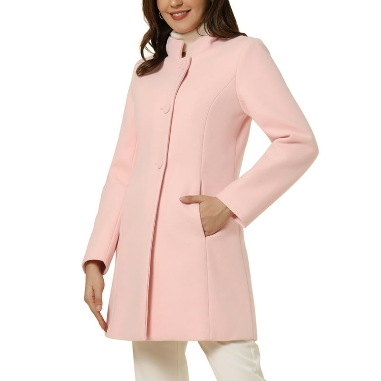 Light pink wool coat women's deals
