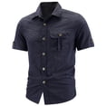 thumbnail image 2 of Vetsdori Mens Short Sleeve Big and Tall Shirts Summer Quick-dry and Pocket Button up Work Casual Breathable Collar Plain T-Shirts for Men, 2 of 5