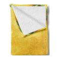 thumbnail image 2 of Yellow Soft Flannel Fleece Throw Blanket, Danish Dutch Tulips on Colored Wall Garden Floral Love Lily Herbs Print, Cozy Plush for Indoor and Outdoor Use, 70" x 90", Yellow Green, by Ambesonne, 2 of 5