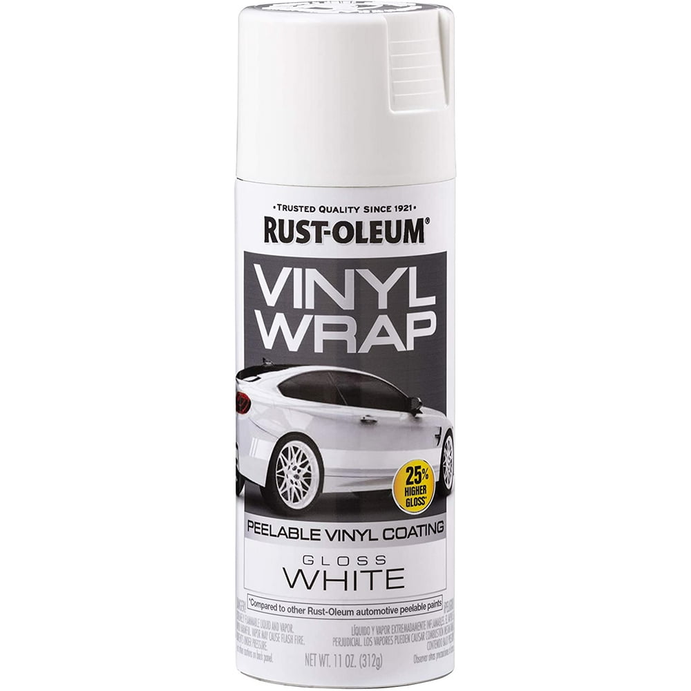 White, RustOleum Automotive Vinyl Wrap Peelable Coating Gloss Spray