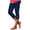 Navy, variant on Leggings for Women Capri Leggings for Women's Tummy Control Knee Length Capri Leggings 2024 Summer Cropped Pants Casual Solid Comfy Capris Yoga Pants with Pockets for Women Blue Jeggings ,XL