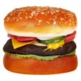 thumbnail image 2 of Modelo de hamburguesa de simulación artificial, decoración de hamburguesas falsas, accesorio de fotografía de panadería, 2 of 2