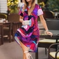 thumbnail image 2 of Lsque Mario Print Women's Casual Dress T-Shirt Summer Short Sleeve Scoop Neck Swing Dresses, 2 of 7