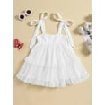 thumbnail image 3 of Musuos Baby Girl Princess Dress 12 18 24M 3 4T Sleeveless Tie Strap Swiss Dots Ruffle Tulle Dress Toddler Summer Outfit, 3 of 10