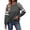 Grey, variant on Leopard Print Raglan Sleeve Color Block Sweatshirt for Women, Striped Crewneck Pullover Hoodless Long Sleeve Fall Top