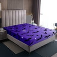 thumbnail image 4 of Manfei Gothic Spooky Bat Twin Sheet Sets for Kids, Dreamy Glitter Stars Twin Fitted Sheet, Happy Halloween Theme Twin Fitted Sheet, Super Cozy Room Decor, 3 Pieces, 4 of 7
