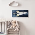 thumbnail image 3 of Stupell Industries To The Moon Phrase Rustic Space Ship Blue,13 x 30,Designed by Daphne Polselli, 3 of 5