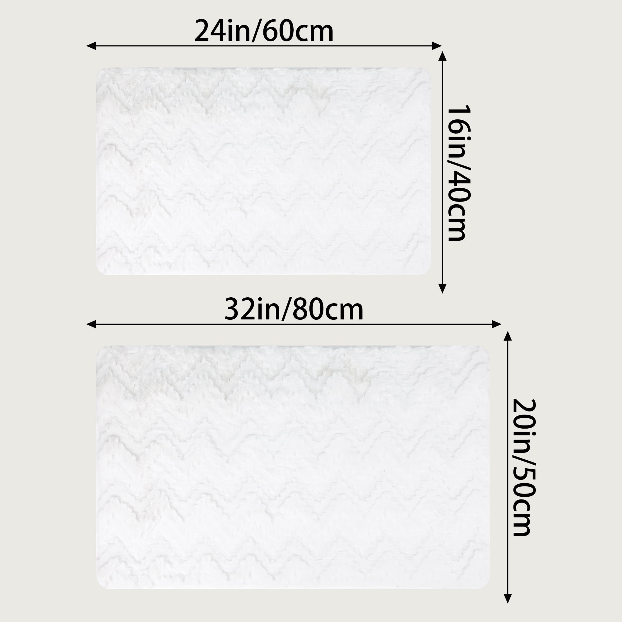 Unique Bargains Bath Mat Absorbent Non-Slip Backing Quick Dry Bath Rugs Beige 16" x 24"