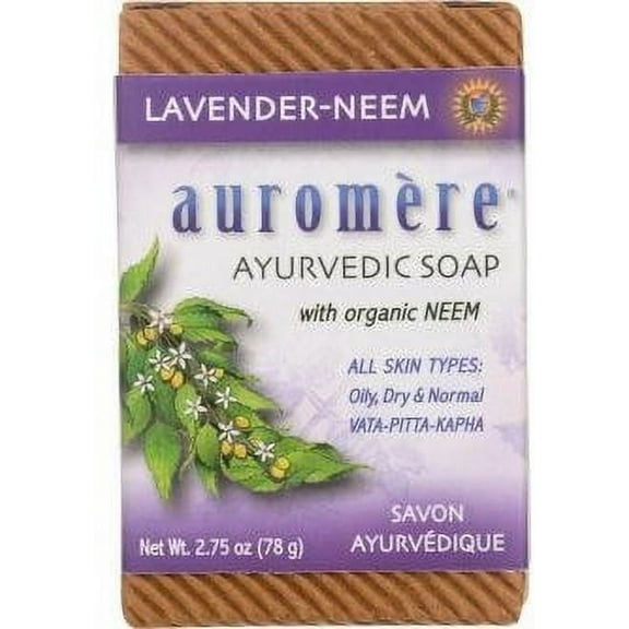 Auromere Ayurvedic Soap - Lavender Neem 2.75 oz box Pack of 2