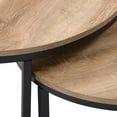 thumbnail image 4 of CorLiving Fort Worth Light Brown Engineered Wood Indoor Nesting Coffee Table with Steel Base, 4 of 8