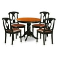 thumbnail image 4 of East West Furniture Antique 5-piece Dining Set w/ Leather Chairs in Black/Cherry, 4 of 4