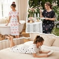 thumbnail image 5 of Loritta Nightgowns for Women Short Sleeve Comfy Womens Nightgown Summer Sleepwear for Women with Hair Rope, S-2XL, 5 of 7