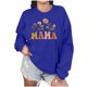 thumbnail image 1 of Penkiiy Mujeres de manga larga Mama Sudaderas de cuello redondo Suéter suelto blusa ligera Tops XL Azul, 1 of 7